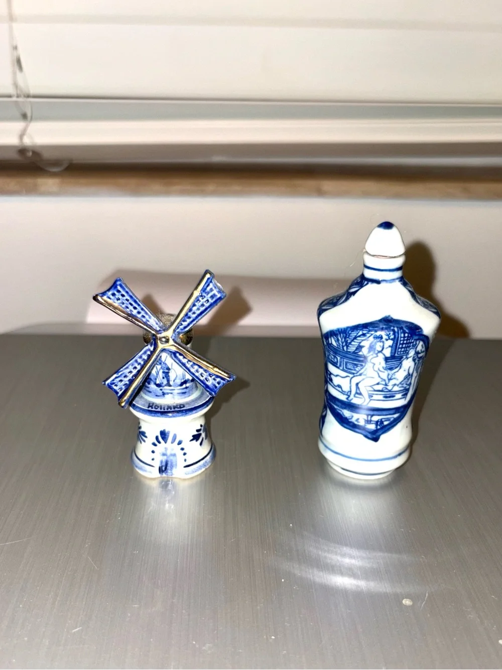 Blue and White Delft-Style Ceramic Windmill Wall Decor